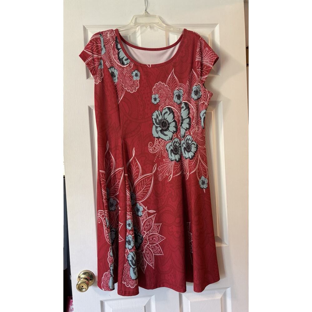 Lily by Firmiana XL Red Floral Dress